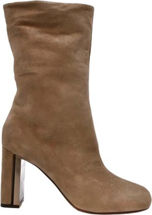 Vic Mati&eacute; Stijlvolle Laarzen voor Mannen en Vrouwen - Dames - Laarzen met Hak - Beige - 38 EU - Schoenen