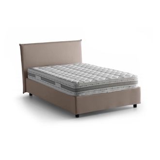 Talamo Italia Dmora - Cama De Plaza Y Media Dbar&aacute;, Cama Contenedor Con Revestimiento De Tela, 100% Made In Italy, Apertura Frontal, Con Colch&oacute;n 120x200 Cm Incluido,
