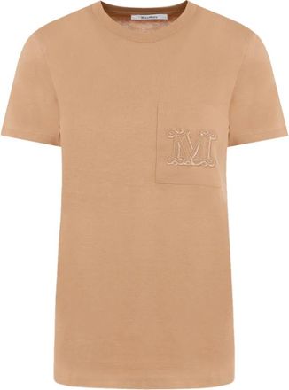 Max Mara Camel Katoenen T-Shirt - Dames - T-shirts - Beige - M - Katoen - Tops