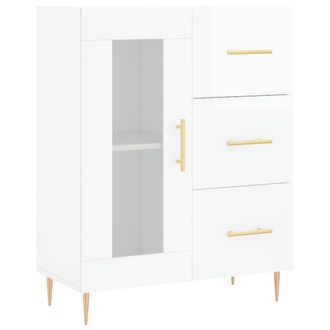 Berkfield Home Sideboard High Gloss White 69.5x34x90 cm Engineered Wood