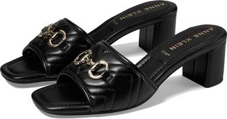 Anne Klein Kendra Womens Slippers Black : 9.5 M, Leather/Rubber
