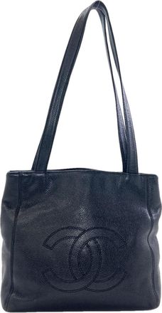Chanel Black Leather Tote Bag (Pre-Owned)