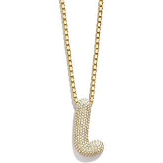 BaubleBar Bubble Initial Pendant Necklace in Clear L at Nordstrom Rack