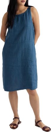 Seasalt Cornwall Salt Weave Linen Pinafore Dress in Dusk at Nordstrom, Size 12