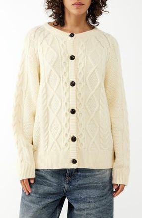 BDG Cable Cardigan in Cream at Nordstrom Rack, Size X-Large