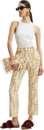 La DoubleJ Primavera Tweed Cigarette Broek - Dames - Straight fit broeken - Beige - M - Tweed - Broeken