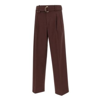 Dr&ocirc;le de Monsieur Wide Trousers, male, Brown, Size: L Large Viscose Pants