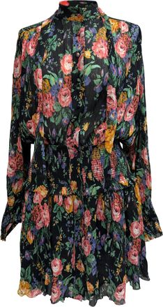 Zimmermann Zimmerman Allia Shirred Mini Dress in Floral Print Cotton