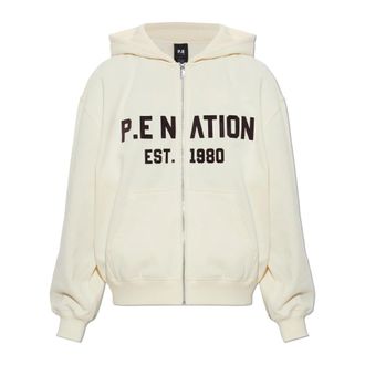P.E Nation Phantom Zip Thru Hoodie - Dames - Vesten met rits - Beige - XS - Katoen - Hoodies & sweatvesten