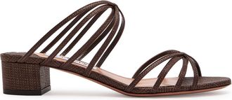 Aquazzura Aquazzura Tell Me 35 Raffia Mules - Brown - 39 (IT39 / UK6)