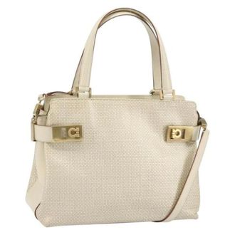 Ferragamo Pre-owned Handbags, female, White, Size: ONE SIZE Pre-owned Leather Handbag