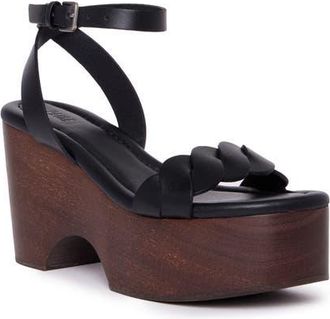 Paige Romy Ankle Strap Platform Sandal in Black at Nordstrom, Size 10.5