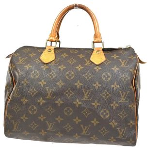 Louis Vuitton Speedy Handbag Monogram Canvas Brown Canvas Handbag (Pre-Owned)
