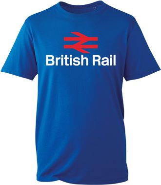 Generic British Rail Logo T-Shirt, Famous Best Rail System Network Puplic Transport Company Shirt, Gift Unisex Tee Top (Royal, L Years)