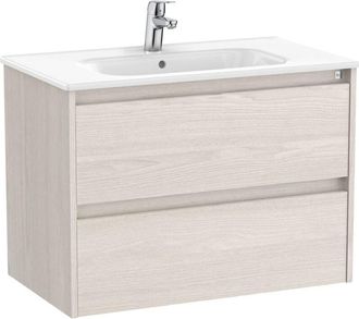 Roca Roca - Pack Unik Mueble De 2 Cajones + Lavabo Tenet Color: Fresno N&oacute;rdico - Medidas: 785x460x565 Mm
