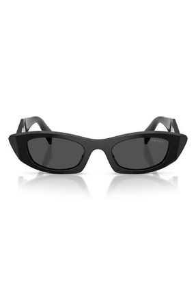 Prada 52mm Oval Sunglasses in Black /Dark Grey at Nordstrom
