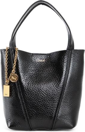 Chlo&eacute; Handbags, female, Black, ONE SIZE, Black Leather Tote Bag with Chain