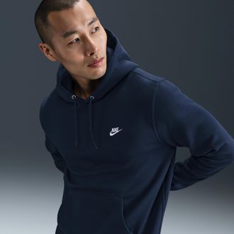 Nike Mens Club Pullover Fleece Hoodie in Blue | FN3859-451