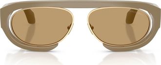 Giorgio Armani 57mm Oval Sunglasses in Beige/Brown at Nordstrom