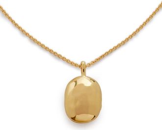 Monica Vinader Mini ID Locket Necklace in 18Ct Gold Vermeil/Ss at Nordstrom