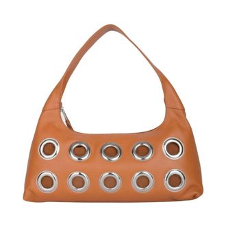 N&uacute;noo Large Dandy Eyelet Soft - Dames - Schoudertassen - Oranje - ONE Size - Katoen - Tassen