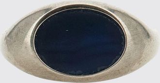 Dries Van Noten Anello ovale in ottone spazzolato con pietra