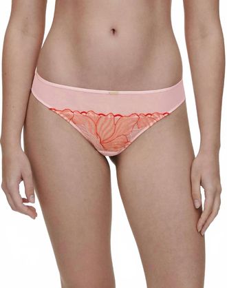 Chantelle Legend Lace Thong In Nymphea Pink / Coral