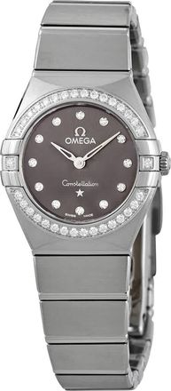 Omega Constellation Manhattan Quartz Diamond Grey Dial Ladies Watch 131.15.25.60.56.001