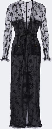 Alessandra Rich Bow-detail lace maxi dress