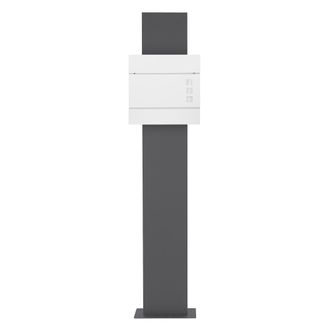 ECD Germany Ecd Germany Buz&oacute;n Correos De Pie 37 X 10,5 X 36,5cm Acero Dise&ntilde;o Moderno Blanco Y Soporte Pedestal Antracita 170cm Altura Portal Compartimiento Integr