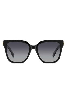 Kate Spade New York kiya 56mm gradient square sunglasses in Black White/Grey Polar at Nordstrom