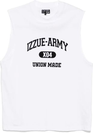 Izzue logo-print vest - men - Cotton - S - White