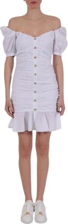 Pinko Pinko, Dames, Jurken, Wit, Maat: S Leer