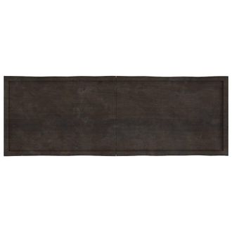 Berkfield Home Table Top Dark Grey 180x60x(2-4) cm Treated Solid Wood Live Edge in Dark Brown
