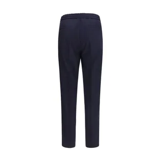 Brunello Cucinelli Mens Blue Wool Oves Aries Casual Pants