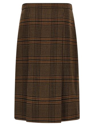 Saint Laurent Prince of Wales Skirt - Brown