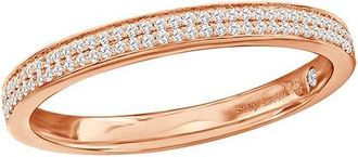 Suzy Levian 14K Rose Gold 0.16 Ct. Tw. Diamond Two Row Half Eternity Ring