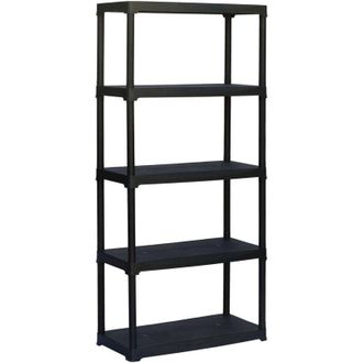 Dmora Scaffale a 3 ripiani in polipropilene, Scaffalatura multiuso per interno o esterno, 100% Made in Italy, cm 90x40h176, colore Antracite, con imballo