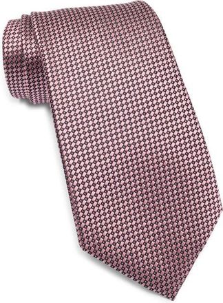 Ermenegildo Zegna Neat Silk Tie in Md Pnk Micro Fan at Nordstrom