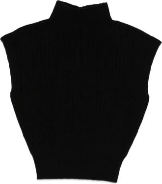 Rick Owens Top smanicato a collo alto - Nero
