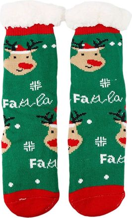 Generic Christmas Slippers for Women Girls Winter Thermal Xmas Socks Warm Fleece Xmas Socks for Christmas Ladies Non Slip Fuzzy Fleece Lined Sock with Gripper