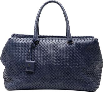 Bottega Veneta Borsa tote grande in nappa con motivo Intrecciato Brick 2012-2025 - Blu