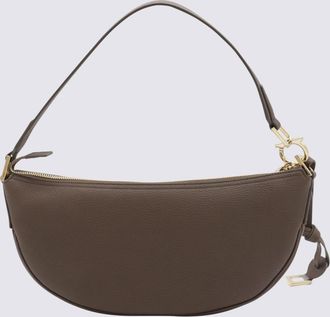 Ferragamo Dark Brown Leather Hobo Xs Crossbody Bag