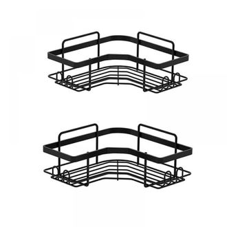 OEM (2 Piezas) Estante Esquinero Negro Para Ba&ntilde;o, No Requiere Taladrar, Armario De Almacenamiento Para Champ&uacute; Y Gel De Ducha -crezuo
