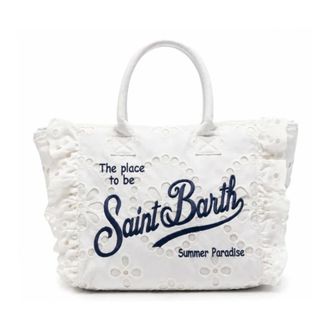 MC2 Saint Barth Tote Bags, female, White, Size: ONE SIZE Vanity Volant N Shoulder Bag