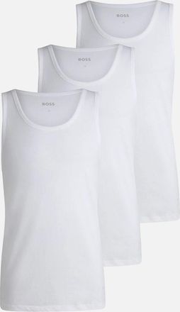 HUGO BOSS Mens 3-Pack Classic-Fit Tank Top Vests, White - Size: 42