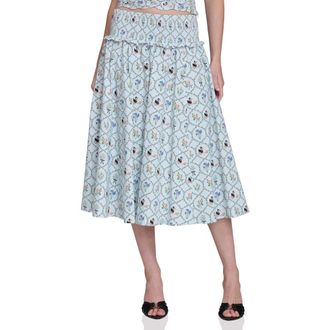 Avec Les Filles Smocked Circle Skirt in Blue Swan at Nordstrom, Size X-Large