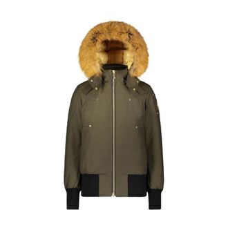 Moose Knuckles Winter Jackets, female, Green, S, Gold Debbie Bomber Jacket