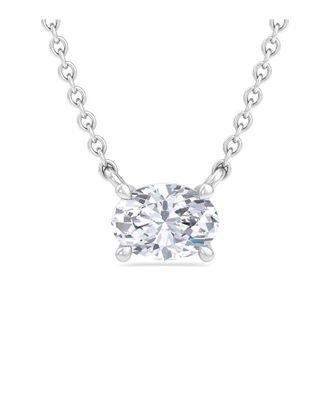 SuperJeweler Superjeweler Silver 1.00 Ct. Tw. Lab-Grown Diamond Necklace