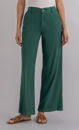 Kut from the Kloth Meg High Waist Linen Blend Wide Leg Pants in Jungle at Nordstrom, Size 0